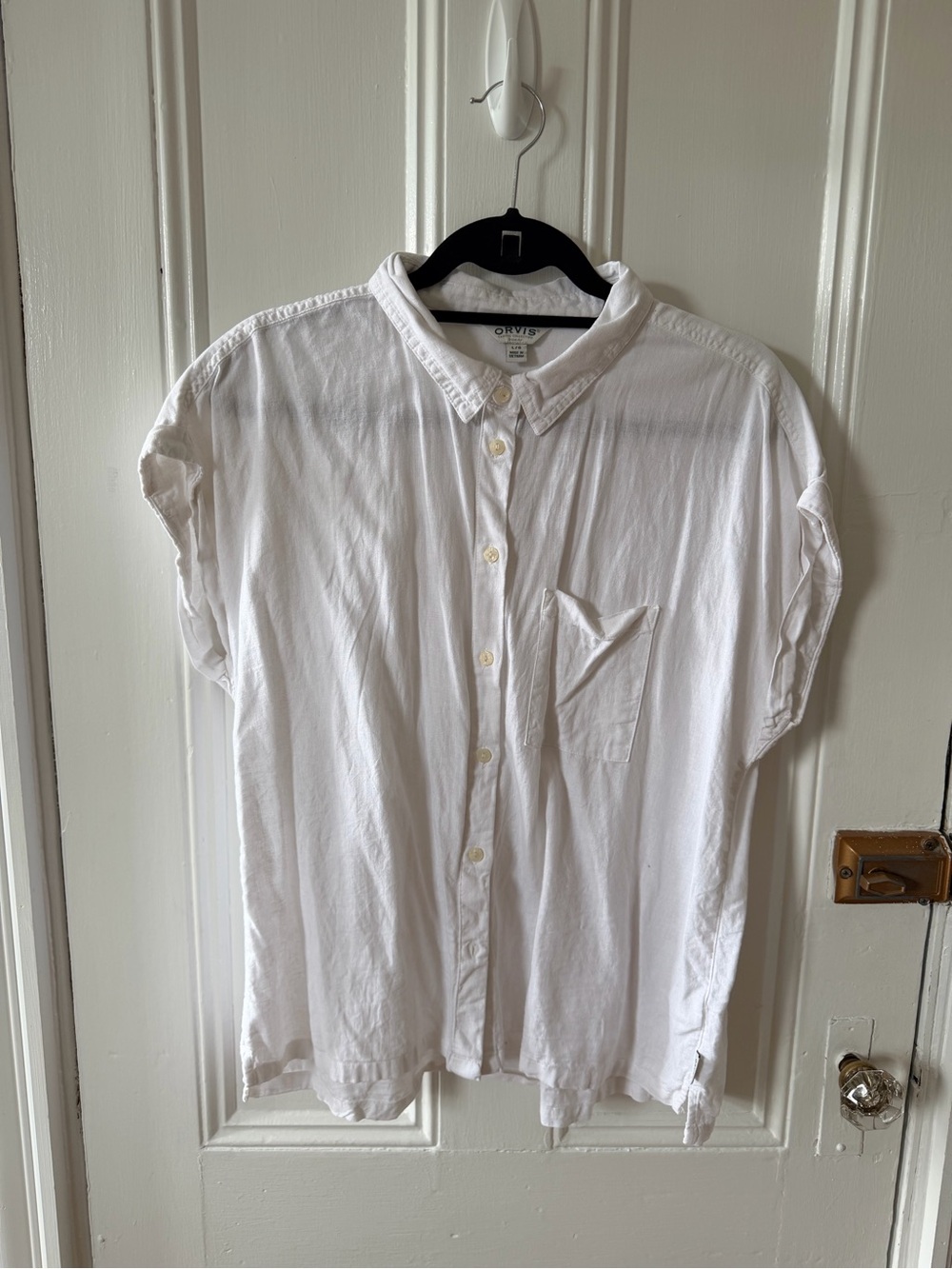 Orvis White Short Sleeve Button-Down Shirt